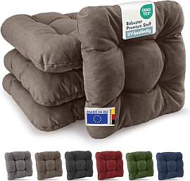 Beautissu 4er Set Premium Stuhlkissen 40x40 cm