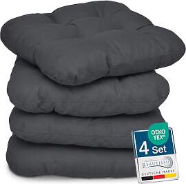 Beautissu 4er Set Sitzkissen 40x40 cm Lisa