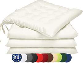Beautissu 4er Set Stuhlkissen 40x40 mit Bändern