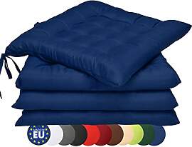 Beautissu 4er Set Stuhlkissen 40x40 mit Bändern