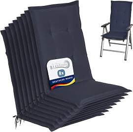 Beautissu 8er Set Gartenstuhlauflage 120x50x6 cm