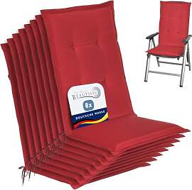 Beautissu 8er Set Gartenstuhlauflage 120x50x6 cm