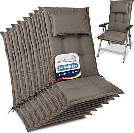 Beautissu 8er Set Premium Gartenstuhlauflage