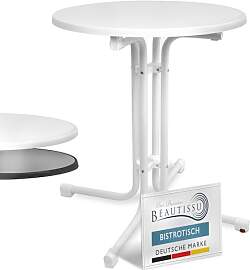 Beautissu Bistrotisch Outdoor Rund Ø 70 cm –