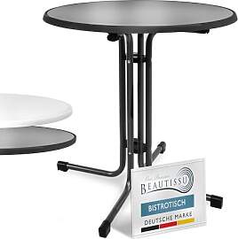 Beautissu Bistrotisch Outdoor Rund Ø 80 cm –