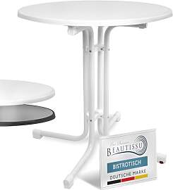 Beautissu Bistrotisch Outdoor Rund Ø 80 cm –