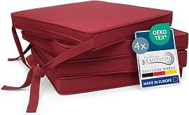 Beautissu Loft SK Stuhlkissen 45x40 cm Rot - 4er