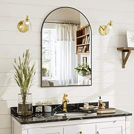 BEAUTYPEAK Bogen Wandspiegel mit Schwarz, 76x51 cm 