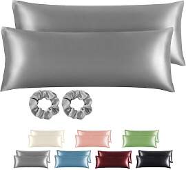 BEDELITE Satin Kissenbezug 40x145 Grau -