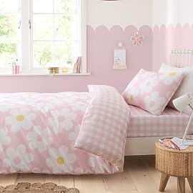Bedlam Bettbezug mit rosa Blumen,