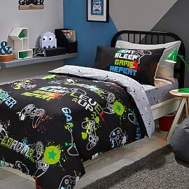 Bedlam – schwarzes Gaming-Bettwäsche-Set –