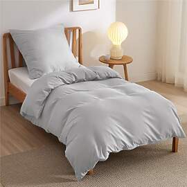 BEDSURE Bettwäsche 135x200 2teilig Silbergrau - 1 