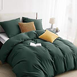 BEDSURE Bettwäsche 135x200 2teilig Waldgrün - 1