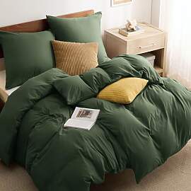 BEDSURE Bettwäsche 135x200 4teilig Grauolivgrün