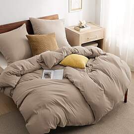 BEDSURE Bettwäsche 135x200 4teilig Khaki - 2