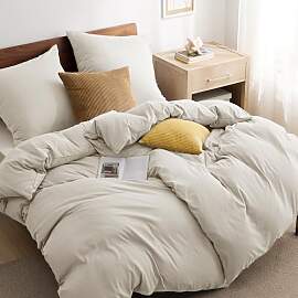 BEDSURE Bettwäsche 135x200 4teilig Leinen - 2