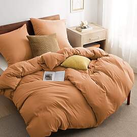 BEDSURE Bettwäsche 135x200 4teilig Orange - 2