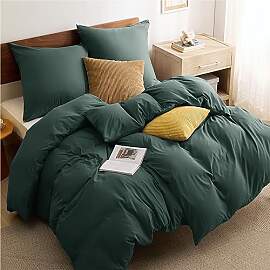 BEDSURE Bettwäsche 135x200 4teilig Waldgrün - 2