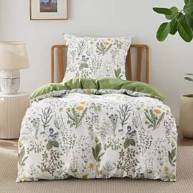 BEDSURE Bettwäsche 135x200 Baumwolle Grün -