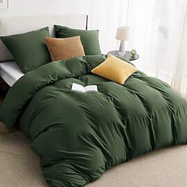 BEDSURE Bettwäsche 155x220 3teilig Grauolivgrün