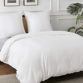 BEDSURE Bettwäsche 220x240 Baumwolle Weiß -