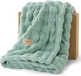 BEDSURE Kuscheldecke Flauschig Bubble Decke -