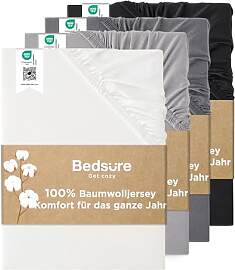 Bedsure Spannbettlaken 140x200cm Baumwolle Jersey