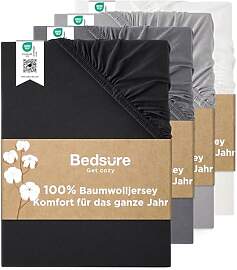 Bedsure Spannbettlaken 200x200cm Baumwolle Jersey