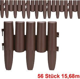 Beeteinfassung 7er-Set Braun 15,68m