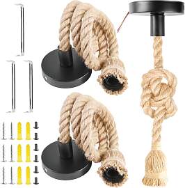 Behogan 3 Stück Hanfseil Lampe: 100 cm Eisen
