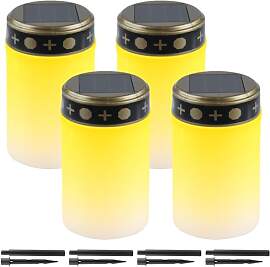 Behogan 4 Stück Grablicht, Solar LED Grablicht,