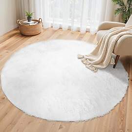 BEIMO Hochflor Teppich Flauschig Weiß Teppich