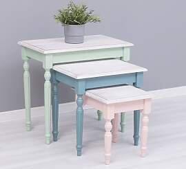 Beistelltisch 3er Set Pastell