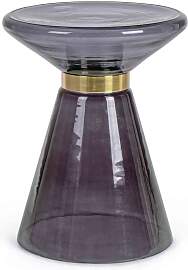 Beistelltisch Azmin aus Glas, rundes Design mit