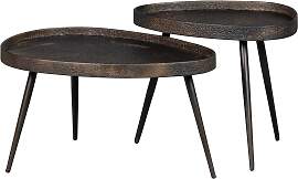 Beistelltisch Crude 2er-Set aus Metall und Holz,