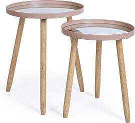 Beistelltisch Edvard 2er-Set aus Glas und