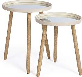 Beistelltisch Edvard 2er-Set Glasplatte, modernes
