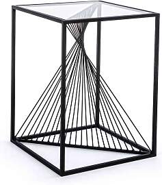 Beistelltisch Espiral aus Metall und Glas, modern, 