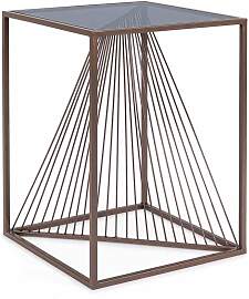 Beistelltisch Espiral aus Metall und Glas,