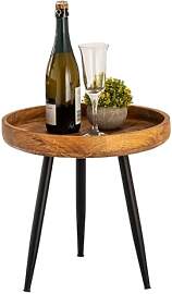 Beistelltisch Holz rund Couchtisch Wohnzimmer