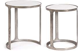 Beistelltisch Janira 2er-Set, Marmor und Metall,