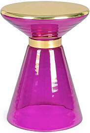 Beistelltisch Meriel aus Glas, rundes Design,