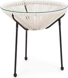 Beistelltisch Parker mit Glasplatte,