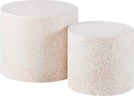 Beistelltisch Paul Beige Steinoptik, 2er Set