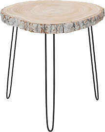 Beistelltisch Paulownia aus Holz, Grau, groß