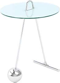Beistelltisch Pendulum Glas Weiß/Silber ca. 46x60 