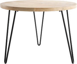 Beistelltisch rund Mangoholz und Metall 60 x 45 cm 