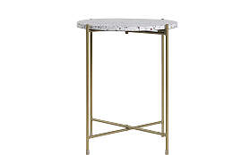Beistelltisch rund Terrazzo und goldfarbenes