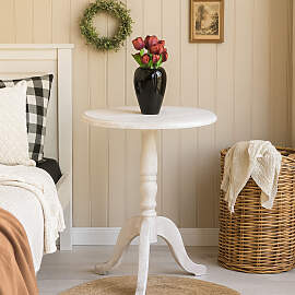 Beistelltisch weiß Landhaus tief gebürstet