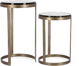 Beistelltisch Zayla 2er-Set aus Metall und Glas,